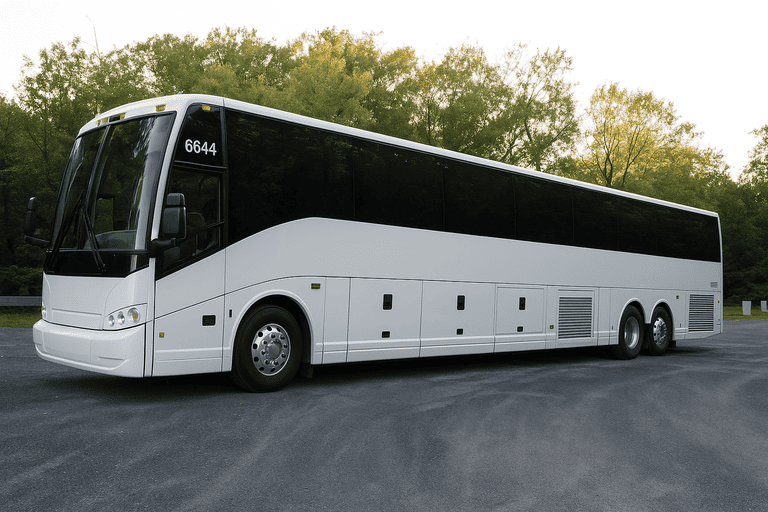 exterior of Charter Bus Rental Staten Island coach bus