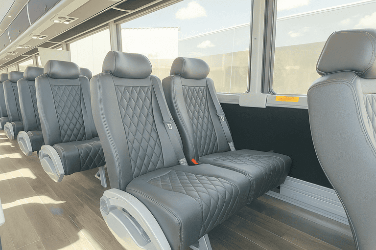 interior of Charter Bus Rental Staten Island charter bus